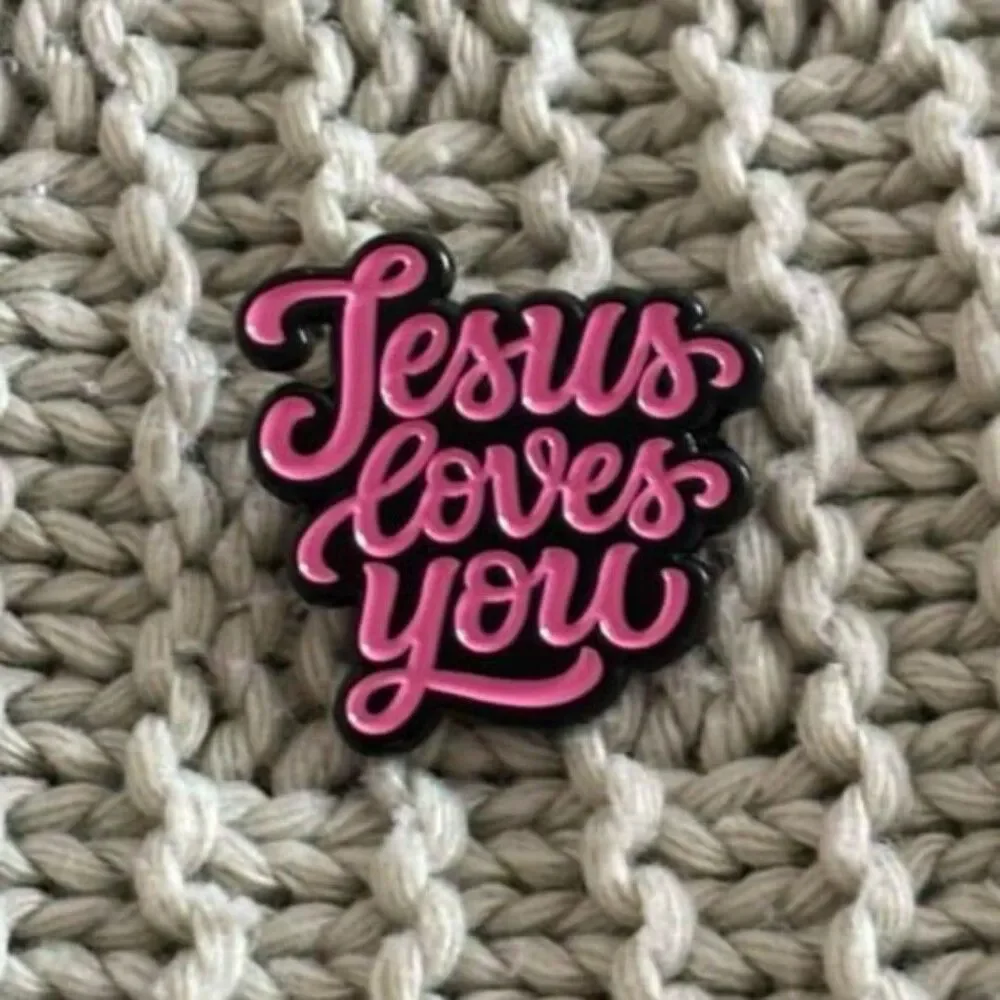 Jesus Loves You Pink Enamel Pin